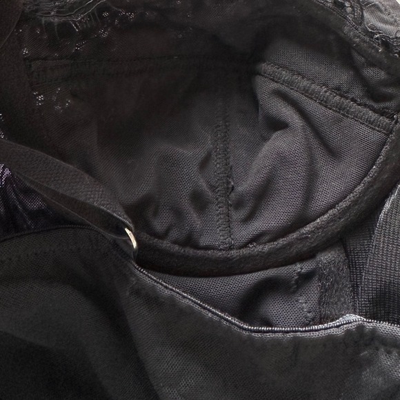 Urban Outfitters Black Lace Trim Corset Slip Dress Large Mini Lingerie Babydoll - Picture 6 of 9